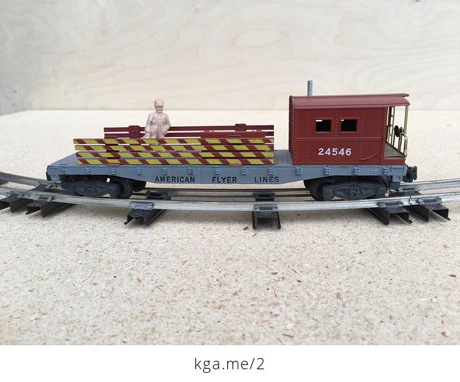 American Flyer 24546 Work Caboose with Side Rails - #xjFV8t4dTyM-3