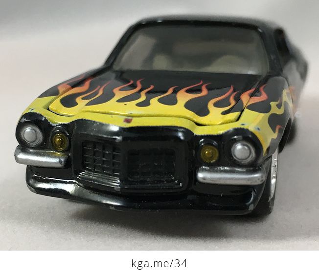 Black 1970 Camaro with Flames and Hoosier Tires Johnny Lightning 538 - #ho1q71L6yAw-3