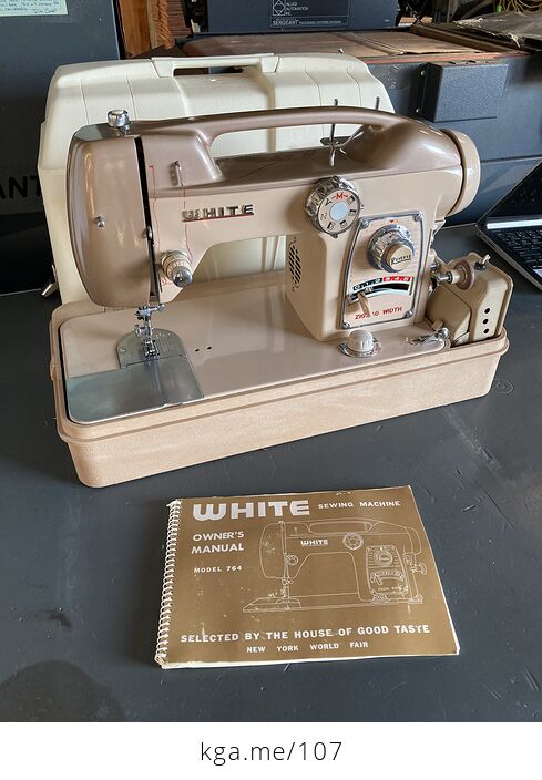 Vintage 1964 Sewing Machine 764 with Manual by White - #sS5gBsB0zsk-1